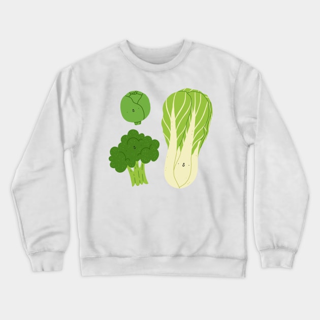 Cute green buddies vegetable set Crewneck Sweatshirt by Stolenpencil